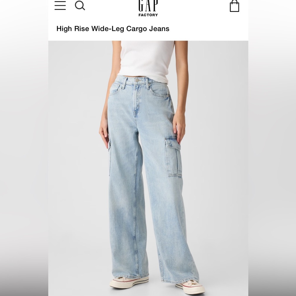 GAP High Rise Wide-Leg Cargo Jeans
